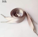 1PAIR Fashion 120CM Flat Silk Ribbon Shoelaces Shoe Laces Sneaker Sport Shoes Lace One Pair Drop Shipping-120CM grey-JadeMoghul Inc.