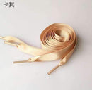 1PAIR Fashion 120CM Flat Silk Ribbon Shoelaces Shoe Laces Sneaker Sport Shoes Lace One Pair Drop Shipping-120CM khaki-JadeMoghul Inc.