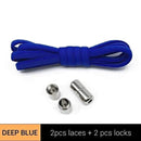 1Pair Metal Lock Shoelaces Round Elastic Shoe Laces Special No Tie Shoelace for Men Women Lacing Rubber Zapatillas 23 Colors AExp
