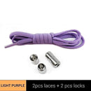 1Pair Metal Lock Shoelaces Round Elastic Shoe Laces Special No Tie Shoelace for Men Women Lacing Rubber Zapatillas 23 Colors AExp