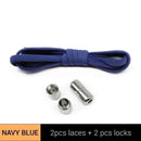 1Pair Metal Lock Shoelaces Round Elastic Shoe Laces Special No Tie Shoelace for Men Women Lacing Rubber Zapatillas 23 Colors AExp