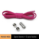 1Pair Metal Lock Shoelaces Round Elastic Shoe Laces Special No Tie Shoelace for Men Women Lacing Rubber Zapatillas 23 Colors AExp