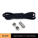 1Pair Metal Lock Shoelaces Round Elastic Shoe Laces Special No Tie Shoelace for Men Women Lacing Rubber Zapatillas 23 Colors AExp
