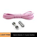1Pair Metal Lock Shoelaces Round Elastic Shoe Laces Special No Tie Shoelace for Men Women Lacing Rubber Zapatillas 23 Colors AExp