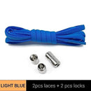 1Pair Metal Lock Shoelaces Round Elastic Shoe Laces Special No Tie Shoelace for Men Women Lacing Rubber Zapatillas 23 Colors AExp