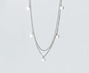 1pc 100% real 925 Sterling Silver Fine Jewelry Double Rows Geometric Round Coin Station Statement necklace Geometric GTLX1640--JadeMoghul Inc.