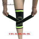 1PC 3D weaving basketball tennis hiking cycling knee brace support professional protective Straps Pressurized sport knee pad 4XL-Green-L-JadeMoghul Inc.