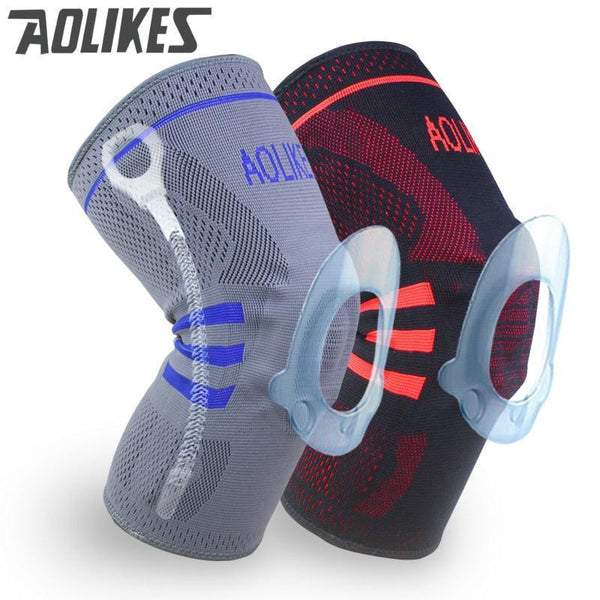 1pc Basketball Knee Brace Compression knee Support Sleeve Injury Recovery Volleyball Fitness sport safety sport protection gear-Grey-L-JadeMoghul Inc.