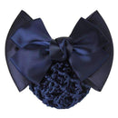 1Pc New Stylish Solid Color Satin Bow Barrette Lady Hair Clip Cover Bowknot Bun Snood Women Hair Accessories-Blue-JadeMoghul Inc.