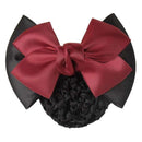 1Pc New Stylish Solid Color Satin Bow Barrette Lady Hair Clip Cover Bowknot Bun Snood Women Hair Accessories-Red-JadeMoghul Inc.