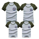 1pcs Family T Shirts 2016 Summer Family Matching Clothes Army Color Family Look T-shirt Tees For Mother Daughter Father Son Kids-as chart 2-Mom S-JadeMoghul Inc.