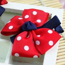 1pcs Newly Design Fashion Grosgrain Children Headdress Girls Cute Hair Clips Headwear Big Bow Dot Hairpins Baby Hair Accessories-Red-JadeMoghul Inc.