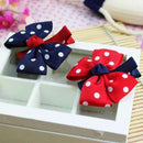 1pcs Newly Design Fashion Grosgrain Children Headdress Girls Cute Hair Clips Headwear Big Bow Dot Hairpins Baby Hair Accessories-Red-JadeMoghul Inc.