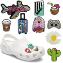 1pcs PVC Shoe Croc Charms Accessories Decorations Cool Airplane Daisy Coconut Flamingo Car Jibits For Croc Bracelet Kids Gift AExp