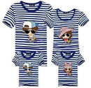 1piece New Fashion Family Matching Outfits T-shirt For mother father Baby Family fitted short-sleeved Navy Stripped Family Shirt-as chart 10-Mom S-JadeMoghul Inc.