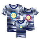 1piece New Fashion Family Matching Outfits T-shirt For mother father Baby Family fitted short-sleeved Navy Stripped Family Shirt-as chart 12-Mom S-JadeMoghul Inc.