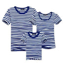 1piece New Fashion Family Matching Outfits T-shirt For mother father Baby Family fitted short-sleeved Navy Stripped Family Shirt-as chart 3-Mom S-JadeMoghul Inc.