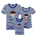 1piece New Fashion Family Matching Outfits T-shirt For mother father Baby Family fitted short-sleeved Navy Stripped Family Shirt-as chart 3-Mom S-JadeMoghul Inc.