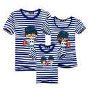 1piece New Fashion Family Matching Outfits T-shirt For mother father Baby Family fitted short-sleeved Navy Stripped Family Shirt-as chart 3-Mom S-JadeMoghul Inc.