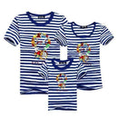 1piece New Fashion Family Matching Outfits T-shirt For mother father Baby Family fitted short-sleeved Navy Stripped Family Shirt-as chart 3-Mom S-JadeMoghul Inc.