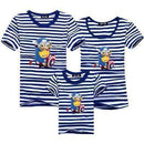 1piece New Fashion Family Matching Outfits T-shirt For mother father Baby Family fitted short-sleeved Navy Stripped Family Shirt-as chart 4-Mom S-JadeMoghul Inc.
