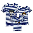 1piece New Fashion Family Matching Outfits T-shirt For mother father Baby Family fitted short-sleeved Navy Stripped Family Shirt-as chart 6-Mom S-JadeMoghul Inc.