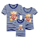 1piece New Fashion Family Matching Outfits T-shirt For mother father Baby Family fitted short-sleeved Navy Stripped Family Shirt-as chart 7-Mom S-JadeMoghul Inc.