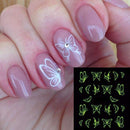 1sheets Hot Butterfly Bow Designs Luminous Nail Art Shinning Glitter Nail Art Stickers Decorations Manicure Tips Tools TRDG-007--JadeMoghul Inc.