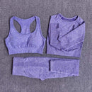 2/3/5PCS Seamless Women Yoga Set Workout Sportswear Gym Clothing Fitness Long Sleeve Crop Top High Waist Leggings Sports Suits AExp