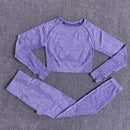 2/3/5PCS Seamless Women Yoga Set Workout Sportswear Gym Clothing Fitness Long Sleeve Crop Top High Waist Leggings Sports Suits AExp