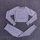 2/3/5PCS Seamless Women Yoga Set Workout Sportswear Gym Clothing Fitness Long Sleeve Crop Top High Waist Leggings Sports Suits JadeMoghul Inc.