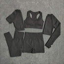2/3/5PCS Seamless Women Yoga Set Workout Sportswear Gym Clothing Fitness Long Sleeve Crop Top High Waist Leggings Sports Suits JadeMoghul Inc.