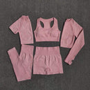 2/3/5PCS Seamless Women Yoga Set Workout Sportswear Gym Clothing Fitness Long Sleeve Crop Top High Waist Leggings Sports Suits JadeMoghul Inc.