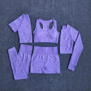 2/3/5PCS Seamless Women Yoga Set Workout Sportswear Gym Clothing Fitness Long Sleeve Crop Top High Waist Leggings Sports Suits JadeMoghul Inc.