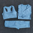 2/3/5PCS Seamless Women Yoga Set Workout Sportswear Gym Clothing Fitness Long Sleeve Crop Top High Waist Leggings Sports Suits JadeMoghul Inc.