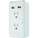 2-Outlet Eye-Indicator Wall Tap with 2 USB Ports-Power Strips-JadeMoghul Inc.