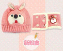 2 piece/ set hat and scarf set baby winter cap rabbit knit beanie bonnet warm hats for children neck warmer photography props-pink-JadeMoghul Inc.