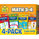 (2 PK) MATH 3-4 FLASH CARDS 4 PER-Learning Materials-JadeMoghul Inc.