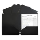 2 POCKET POLY PORTFOLIO BLACK-Supplies-JadeMoghul Inc.