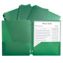 2 POCKET POLY PORTFOLIO GREEN-Supplies-JadeMoghul Inc.