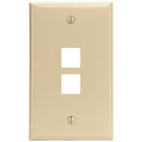 2-Port QuickPort(R) Wall Plate (Ivory)-Cables, Connectors & Accessories-JadeMoghul Inc.