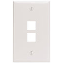 2-Port QuickPort(R) Wall Plate (White)-Cables, Connectors & Accessories-JadeMoghul Inc.