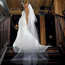 2-Tier White Standard Tulle Veil - Floor Length (Pack of 1)-Veils & Hair Accessories-JadeMoghul Inc.