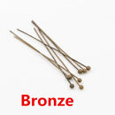200pcs/lot 16 20 25 30 40 45 50mm Silver Color Metal Ball Head Pins For Diy Jewelry Making Head pins Findings Dia 0.5mm Supplies