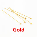 200pcs/lot 16 20 25 30 40 45 50mm Silver Color Metal Ball Head Pins For Diy Jewelry Making Head pins Findings Dia 0.5mm Supplies