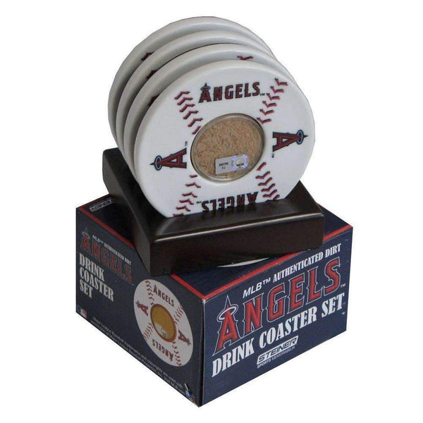 2010 Game Used Dirt In Los Angeles Angels Logo Set of 4 Coasters (MLB Authenticated)-LICENSED NOVELTIES-JadeMoghul Inc.