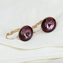 2016 Fashion Jewelry Gold-color Earring For Women Austrian Crystal Purple Drop Earrings Stone Pendientes Mujer Moda Earing E0001-18K Real Gold Plated 2-JadeMoghul Inc.