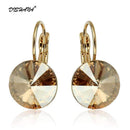 2016 Fashion Jewelry Gold-color Earring For Women Austrian Crystal Purple Drop Earrings Stone Pendientes Mujer Moda Earing E0001-18K Real Gold Plated-JadeMoghul Inc.
