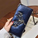 2016 Hot Fashion Metal Skull Pattern PU Leather Long Wallets Women Wallets Portable Casual Lady Cash Purse Card Holder Gift-Black Deer Head-JadeMoghul Inc.