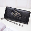 2016 Hot Fashion Metal Skull Pattern PU Leather Long Wallets Women Wallets Portable Casual Lady Cash Purse Card Holder Gift-Black Scorpion-JadeMoghul Inc.